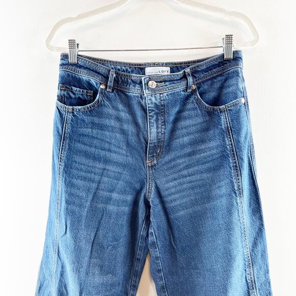 LOFT High Waisted Dark Wash Ankle Denim The Barrel Jeans Blue 6 / 28 - Picture 10 of 11